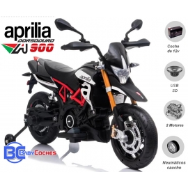 APRILIA DORSODURO 12V Moto eléctrica para niños con ruedas EVA