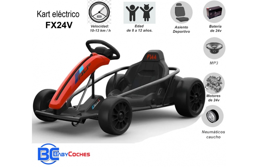 Posicionamiento en buscadores lavar violación Kart eléctrico FX24V con batería de 24 voltios