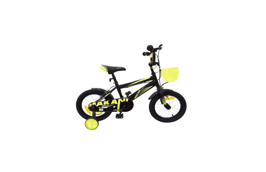 BICICLETA INFANTIL MAKANI DIABLO NEGRO-AMARILLO DE12 PULGADAS