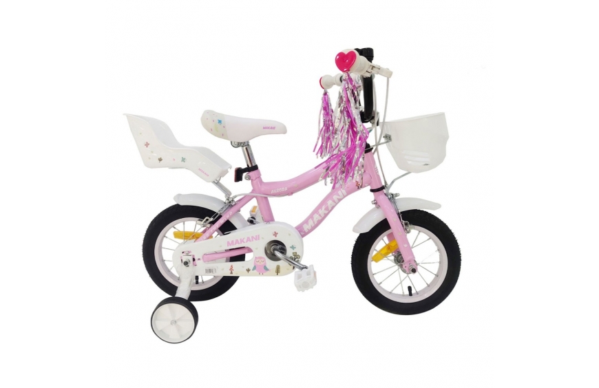 BICICLETA - 12 PULGADAS PARA NIÑOS Y NIÑAS MAKANI AURORA ROSA